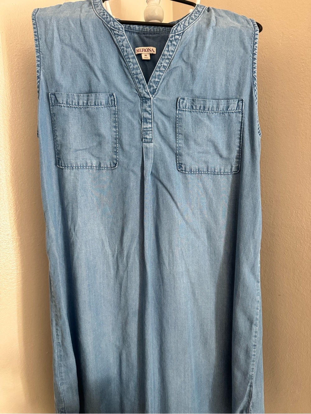 Merona Light Blue Sleeveless Chambray Shift Dress
